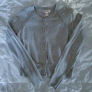 Cat & Jack Gray Cardigan w/Clear Buttons 8 (M)